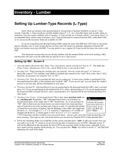 Setting Up Lumber (L-Type) Records in Inventory