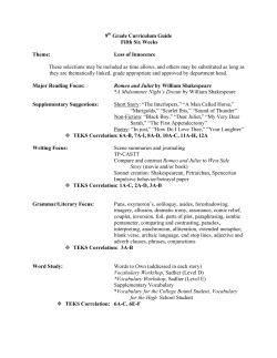 9th Grade Curriculum Guide Fifth Six Weeks Theme: Loss of