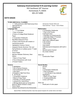 6th Grade - Gateway Environmental K-8