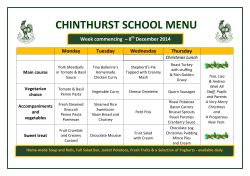 December 2014 CHINTHURST SCHOOL MENU