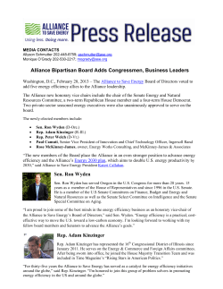 Alliance to Save Energy (ASE) - Center for Energy Efficiency and