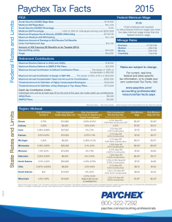 Paychex Tax Facts 2015