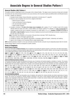 Associate Degree in General Studies Pattern I