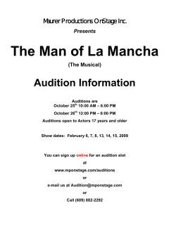 Presents The Man of La Mancha