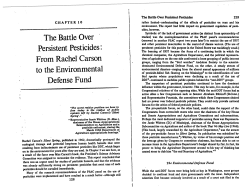 The Battle Over Persistent Pesticides: From Rachel Carson to the