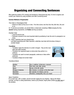 Organizing and Connecting Sentences