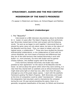 stravinsky, auden and the mid-century modernism of the rake`s