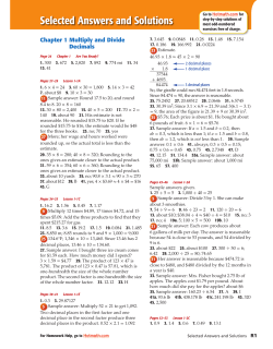 Selected Answers and Solutions