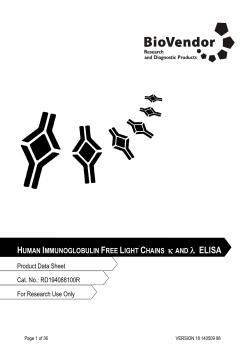 HUMAN IMMUNOGLOBULIN FREE LIGHT CHAINS κ AND λ ELISA