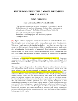 "Disauthorizing Prophecy: The Ideological Mapping of Oedipus
