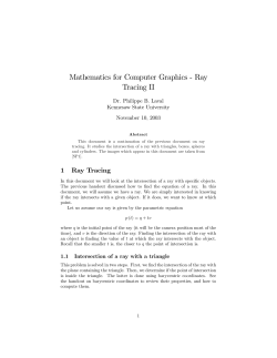 Mathematics for Computer Graphics - Ray Tracing II