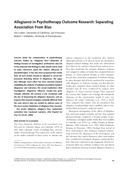Allegiance in Psychotherapy Outcome Research: Separating