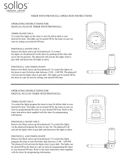 Photocell and Timer Instructions