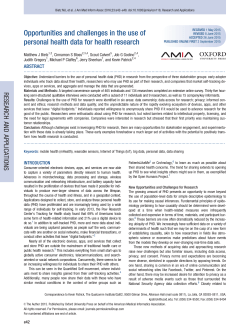 Opportunities and challenges in the use of personal health data for