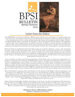 Spring/Summer 2015 - Boston Psychoanalytic Society and Institute