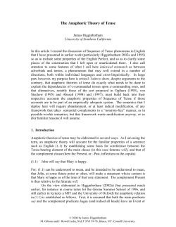 The Anaphoric Theory of Tense