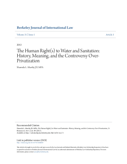 The Human Right(s) to Water and Sanitation: History, Meaning, and