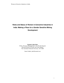 Roles and Status of Women in Extractive Industries in India