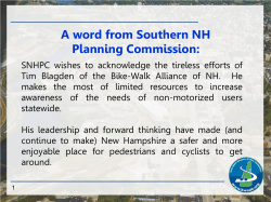 NH DOT Staff Pedestrian/Bicycle Training Presentation