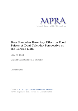 Does Ramadan Have Any Effect on Food Prices: A Dual
