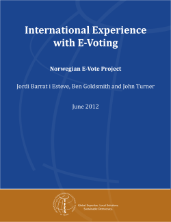 International Experience with E-Voting