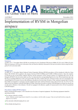 Implementation of RVSM in Mongolian airspace