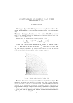 A BRIEF REMARK ON ORBITS OF SL(2, Z) - IMJ-PRG