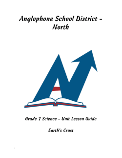 Grade 7 Earth`s Crust Lesson Guide