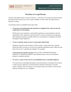 The Legal Resume - Mitchell Hamline School of Law