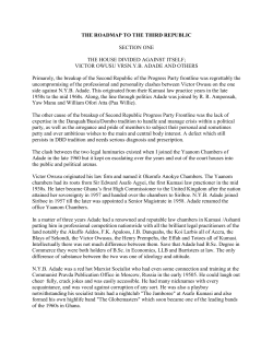 THE ROADMAP TO THE THIRD REPUBLIC