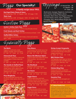 Toppings Specialty Pizza Sicilian Pizza