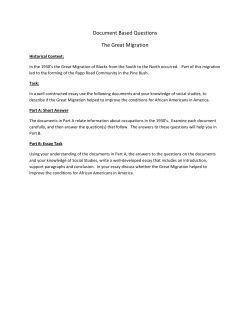 Document Based Questions The Great Migration