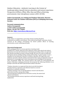 Outdoor Education - Norsk Friluftsliv