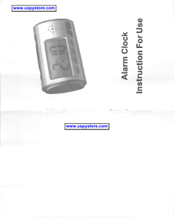 Alarm Clock Instruction For Use