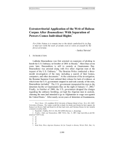 Extraterritorial Application of the Writ of Habeas Corpus After