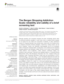 The Bergen Shopping Addiction Scale: reliability and validity of a