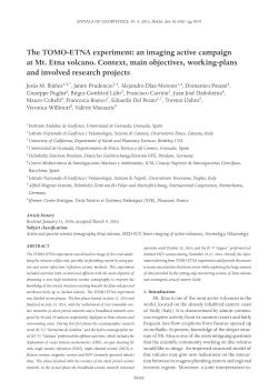 The TOMO-ETNA experiment: an imaging active - Earth