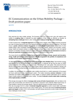 Polis draft Position on the Urban Mobility Package