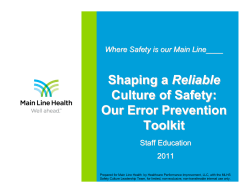 Culture of safety error prevention