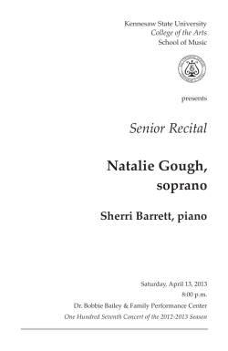 Senior Recital: Natalie Gough, soprano