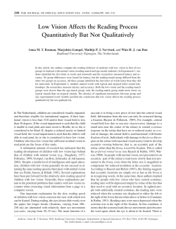 Low Vision Affects the Reading Process