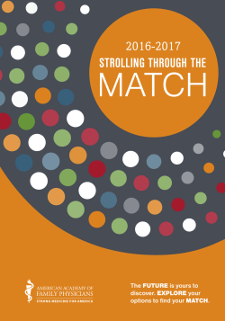 AAFP Strolling Through the Match 2016-2017