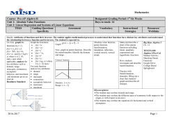Mathematics Course: Pre-AP Algebra II Designated