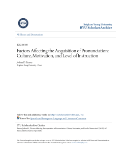 Factors Affecting the Acquisition of Pronunciation
