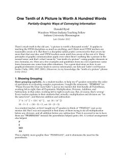 One Tenth of A Picture Is Worth A Hundred Words