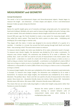 MEASUREMENT and GEOMETRY