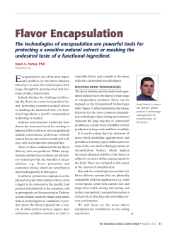 Flavor Encapsulation - Manufacturing Confectioner