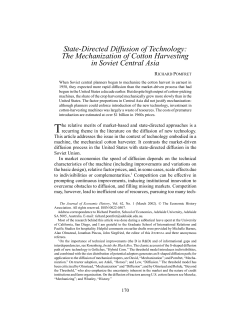 The Mechanization of Cotton Harvesting in Soviet Central Asia