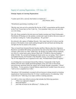 Inquiry in Learning Organizations&mdash;US Army, GE