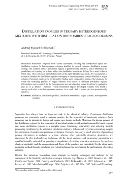 distillation profiles in ternary heterogeneous mixtures with distillation